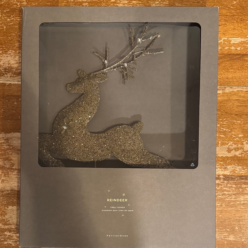 Pottery Barn Reindeer Glitter Tree Topper